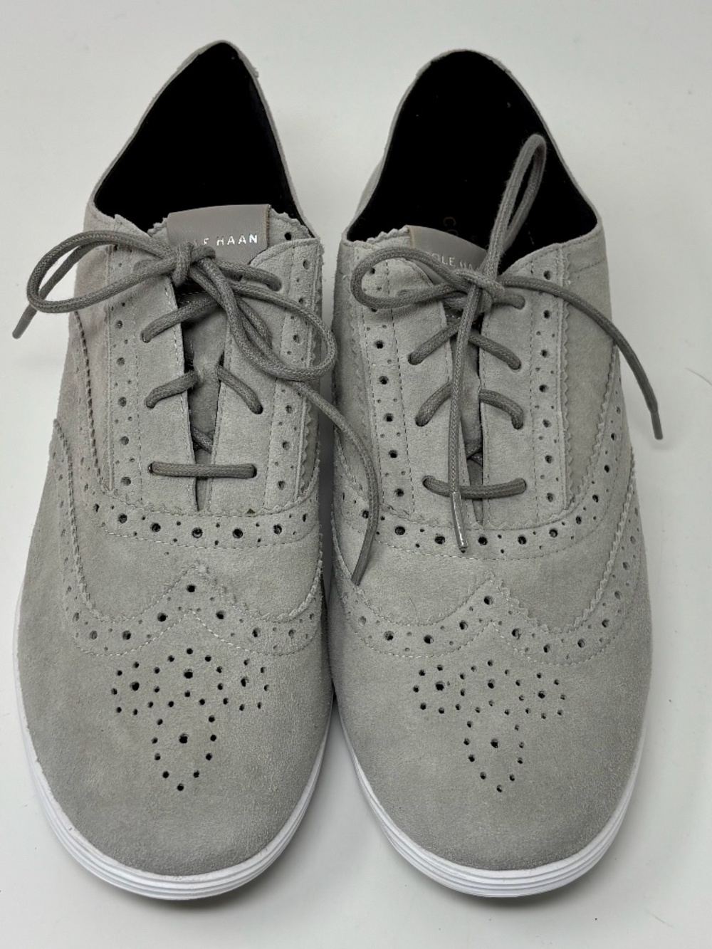 Cole Haan Womens Size 9B Grand Tour Oxford Lace-Up Sneakers Grey Suede W05596